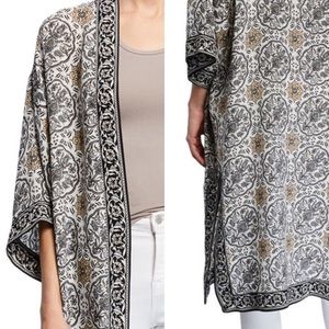 Max Studio Long Medallion Printed Kimono